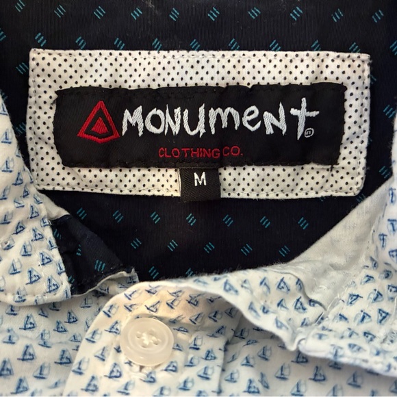 Light Blue Short-Sleeve Microprint Button-Down Shirt - Picture 4 of 4